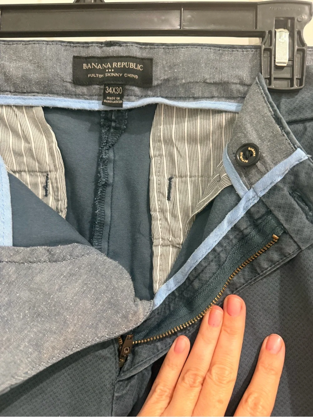 Banana Republic Men’s Slate Blue Textured Chino Pants 34x30